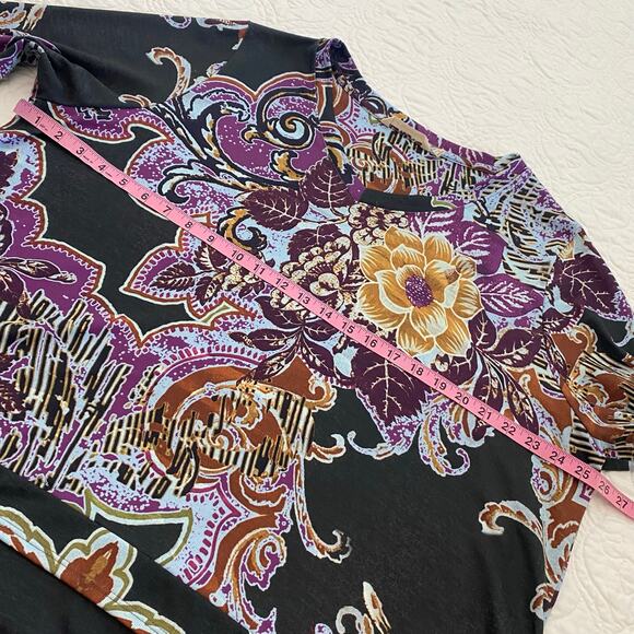 Soft Surroundings Womens Plus Size 2X Colorful Floral Tunic Top Bohemian Boho - Picture 4 of 7